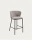 Ciselia chair with light gray buckle and black steel legs, height 65 cm FSC Mix Credit