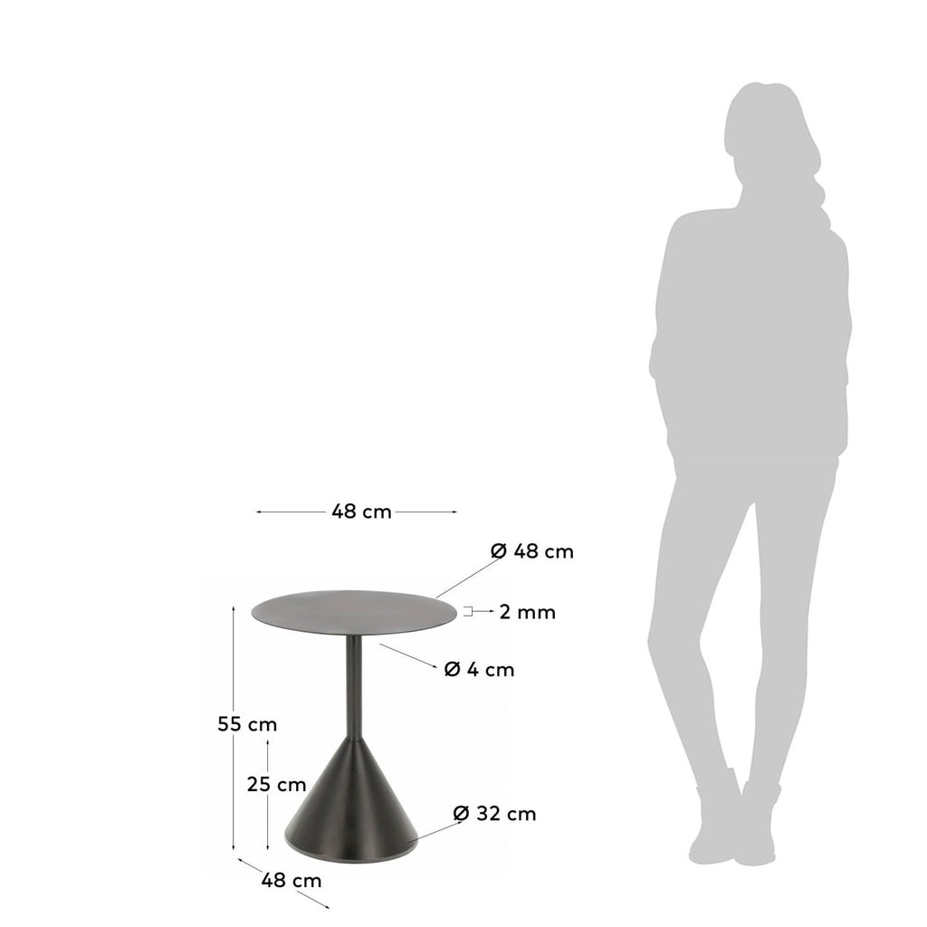 Yinan pomoćni sto Ø 48 cm crne boje