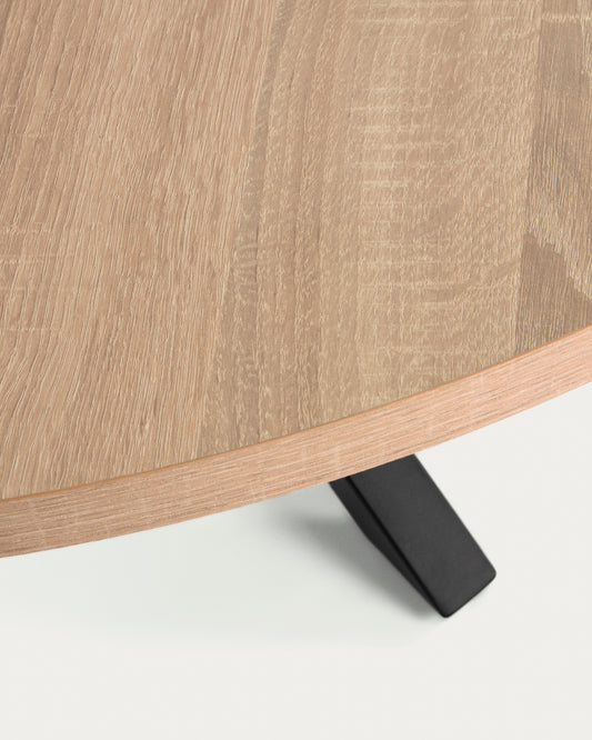 Argo round melamine table Ø 119 cm with steel legs with black finish