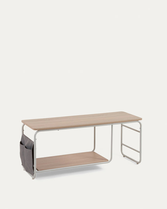 Yamina melaminski tV stalak sa čelikom u bijeloj boji, 110 x 46 cm