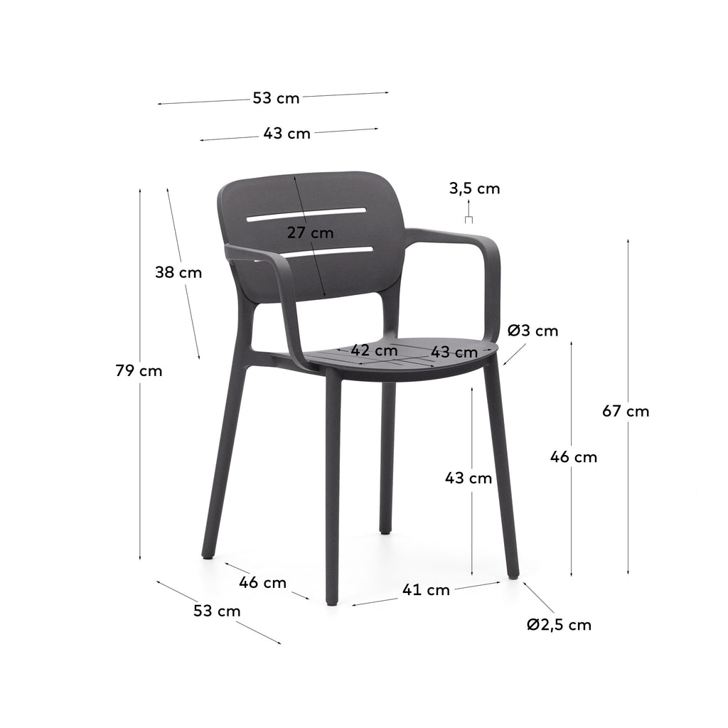 Outdoor folding chair Morella in gray color