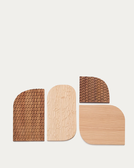 trivax 4-delni zidni panel od bagremovog drveta FSC 100%