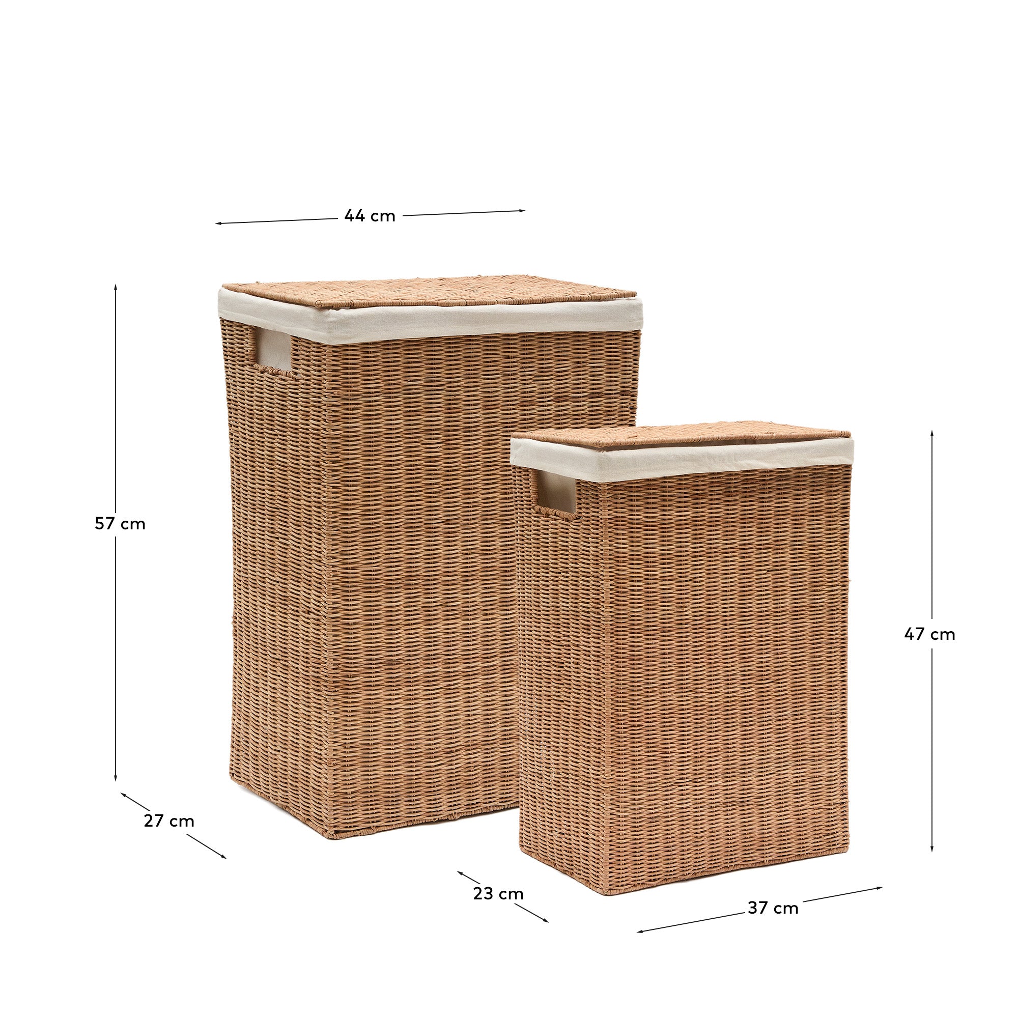 Indali set od 2 korpe od ratana, 44 x 27 cm / 37 x 23 cm