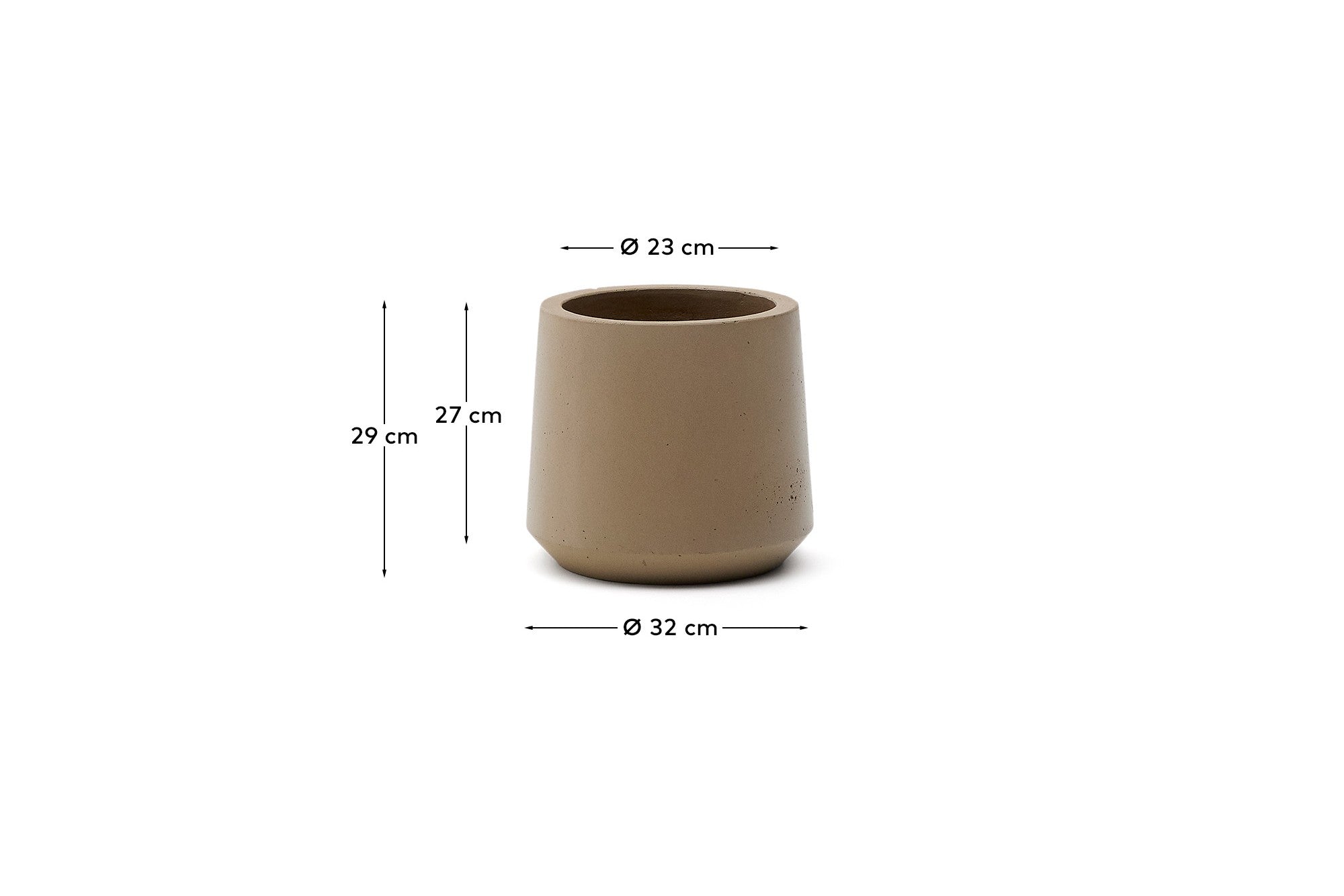 Calun saksija od bež cementa, Ø 32cm