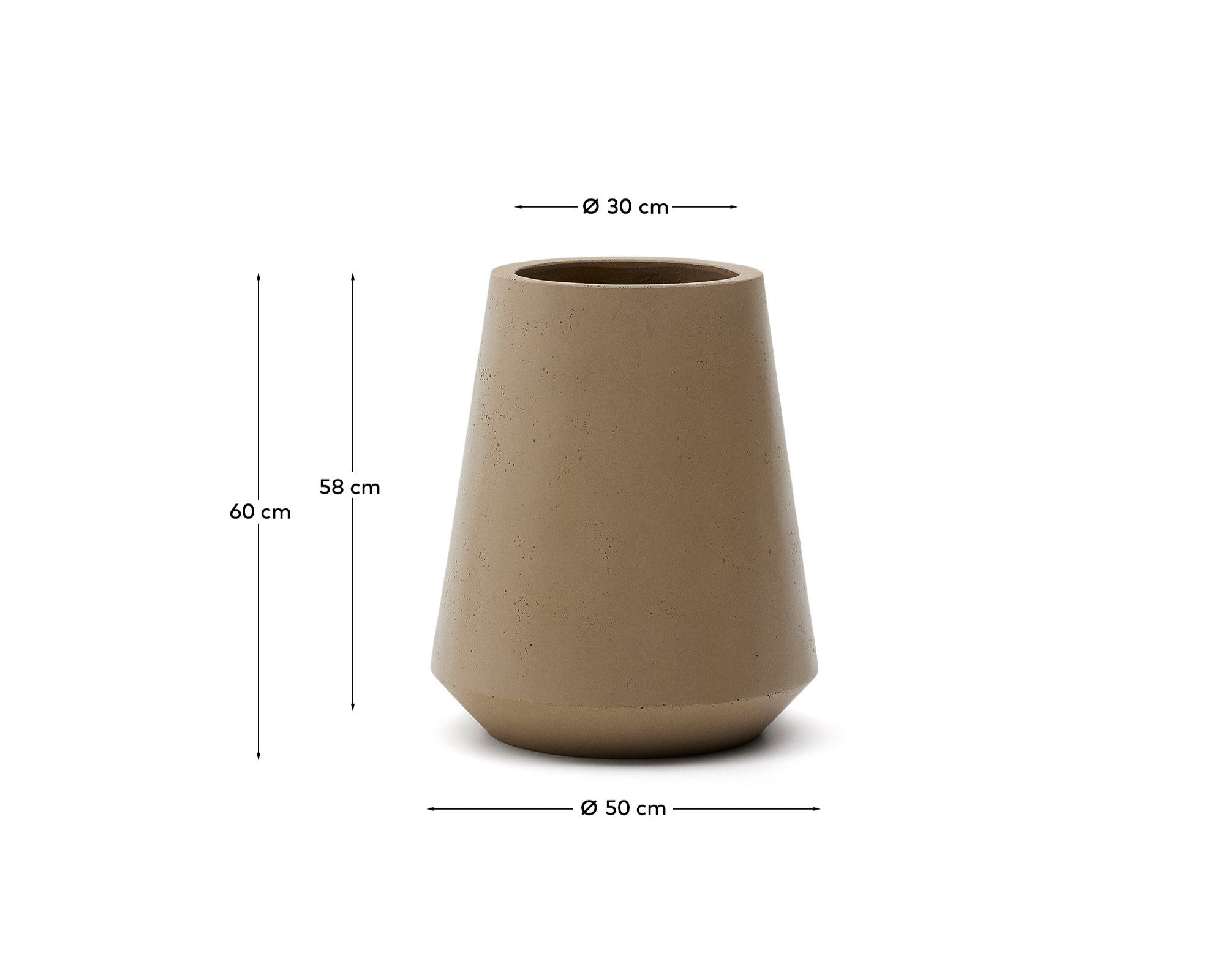 Calun saksija od bež cementa, Ø 50cm