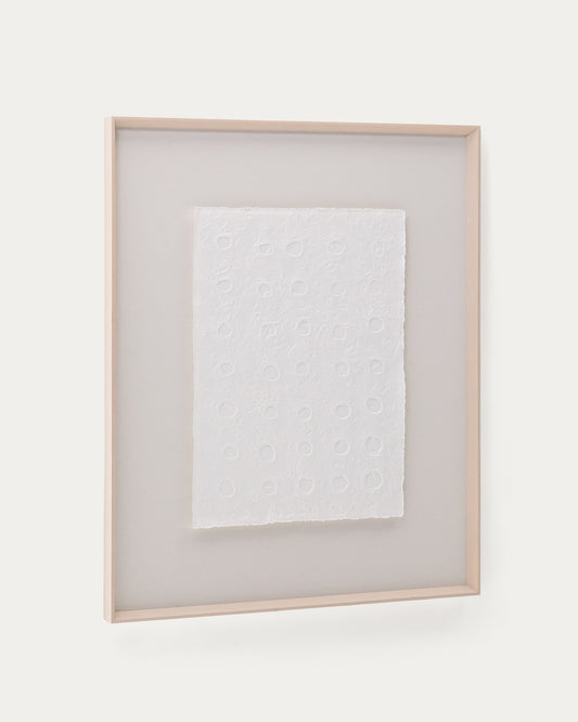 Olvin apstraktna slika na belom recikliranom papiru sa ručno rađenim reljefima 104 x 124 cm