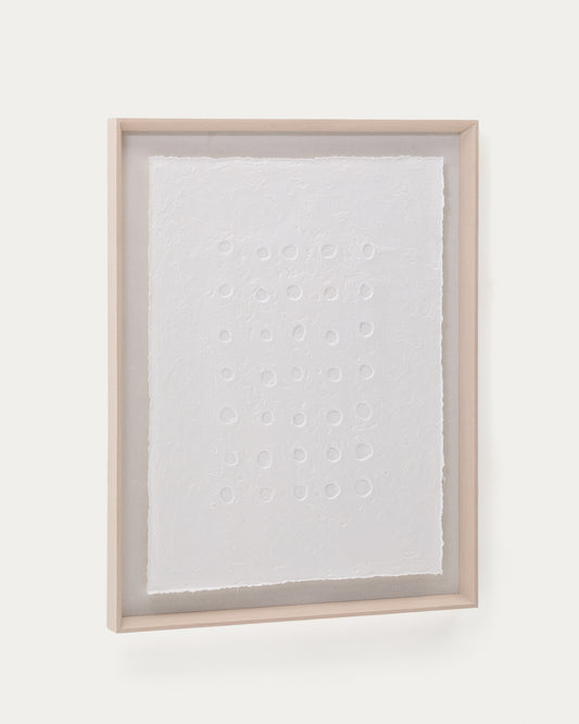 Olvin apstraktna slika na belom recikliranom papiru sa ručno rađenim reljefima 94 x 74 cm