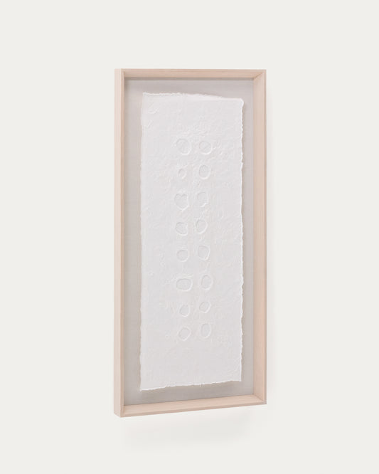 Olvin apstraktna slika na belom recikliranom papiru sa ručno rađenim reljefima 44 x 94 cm