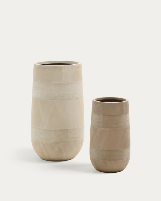 Tival saksija u imitaciji bež cementa, Ø 45 cm / Ø 32 cm