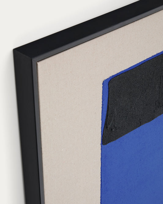 Zernu ručno oslikana plavo-crna platnena apstraktna slika 120 x 77 cm