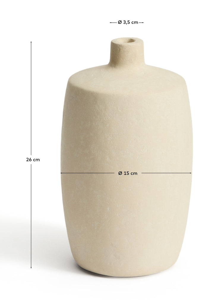 Mireni vaza od smese od papira u bež boji Ø 26 cm