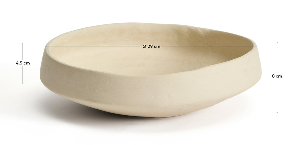 Mireni papier-mâché centrepiece beige Ø 29 cm