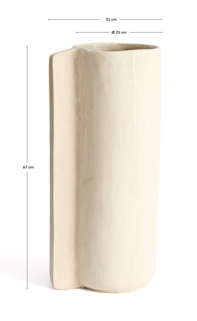 Mireni vaza od smese od papira u bež boji 67 cm
