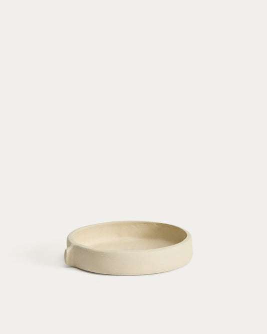 Mireni papier-mâché centrepiece beige Ø 22,5 cm