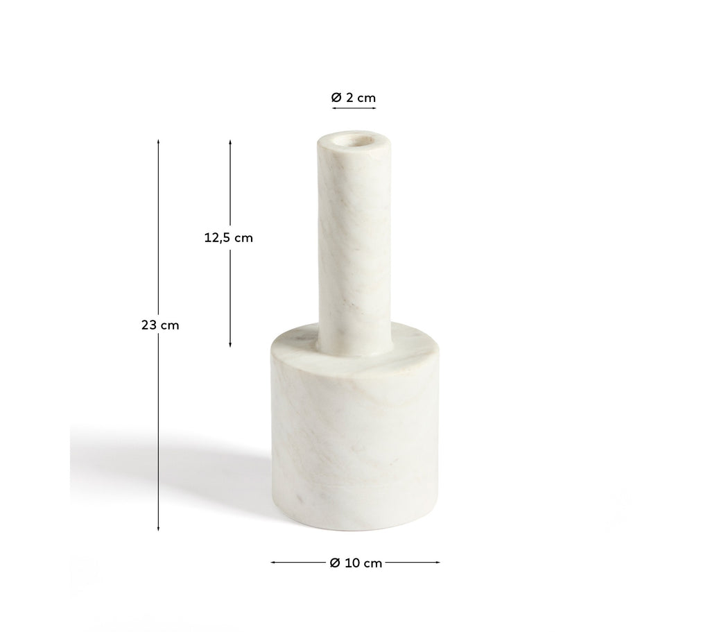 Zalvori white marble candle holder 23 cm