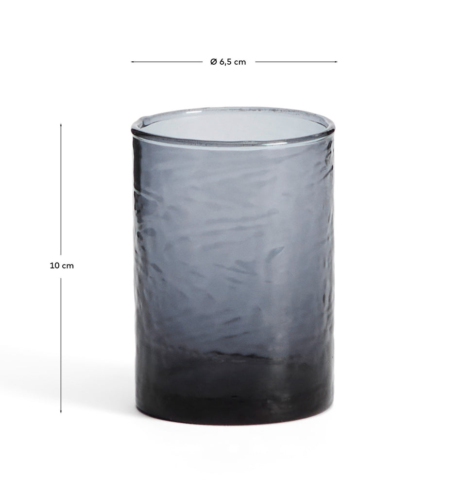 A generous mug made of blue recycled glass