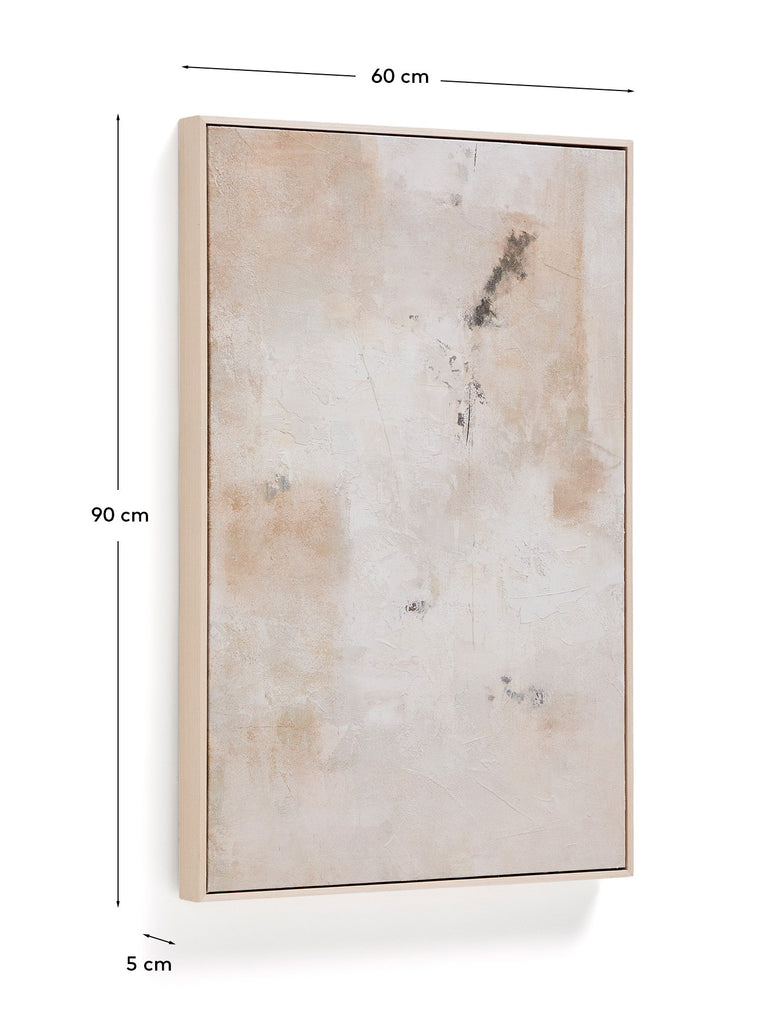 Silpa apstraktna slika u bež boji 60 x 90 cm