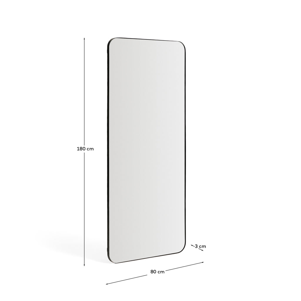 Marco mirror with black metal frame 80 x 180 cm