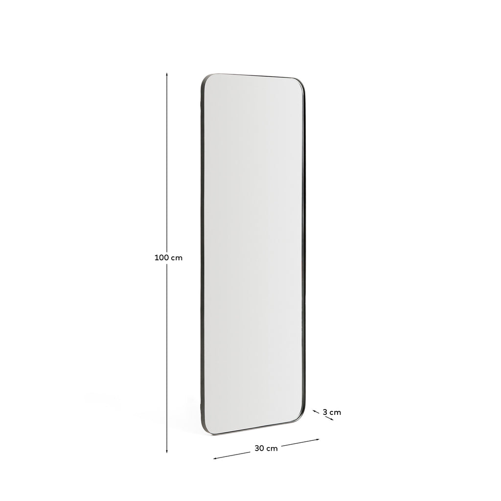 Marco mirror with black metal frame 30 x 100 cm