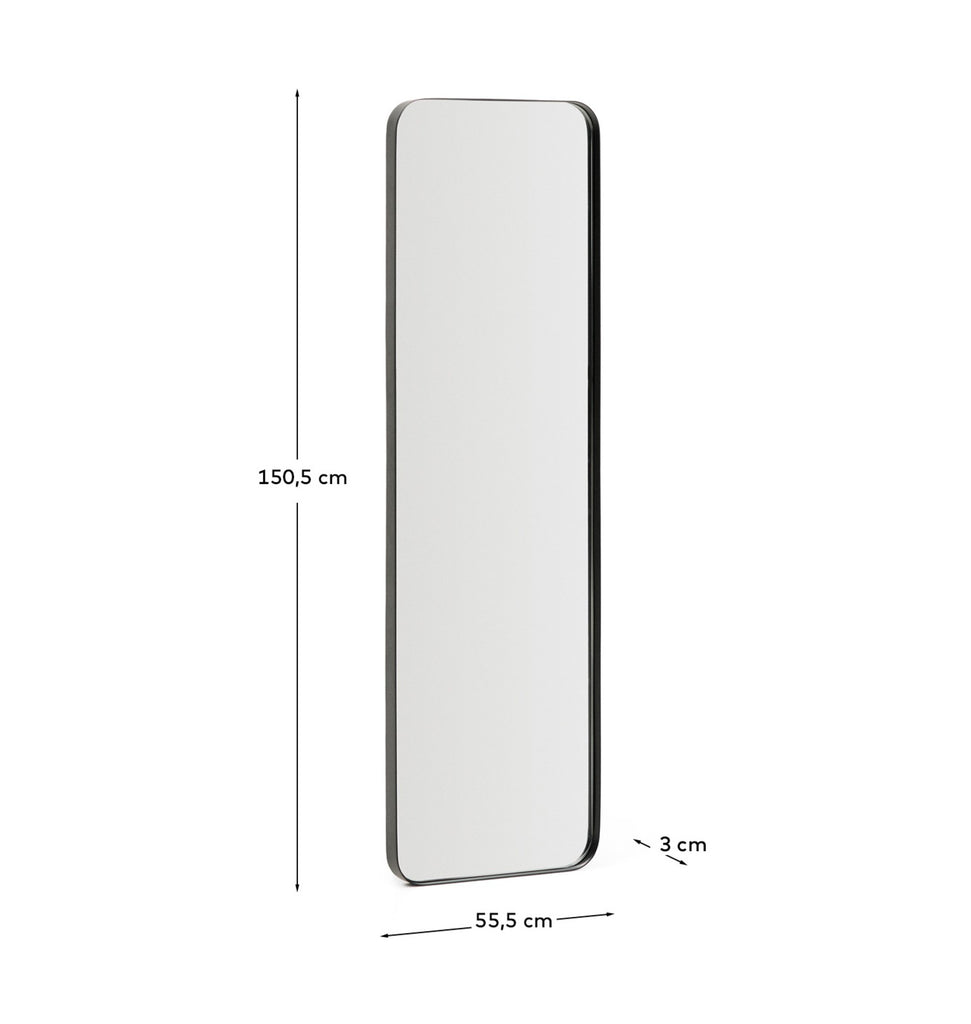 Marco ogledalo sa crnim metalnim ramom 55,5 x 150,5 cm