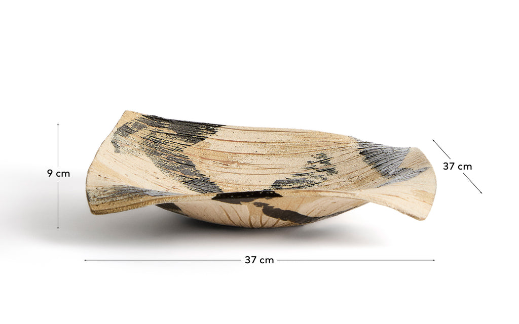 Ukras za sto Dirva od keramike, braon, 37 x 37 cm