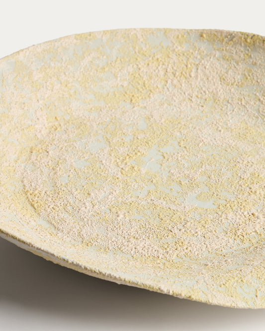 Medira centralni ukras od keramike u ekri i žutoj boji, Ø50.5cm