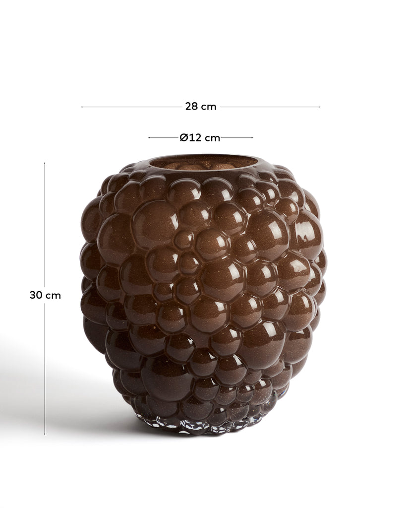 Vaza Mure od braon stakla, 30 cm.