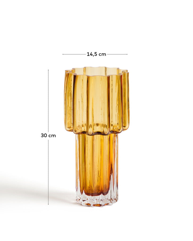 Cristila vase made of orange glass, 30 cm.