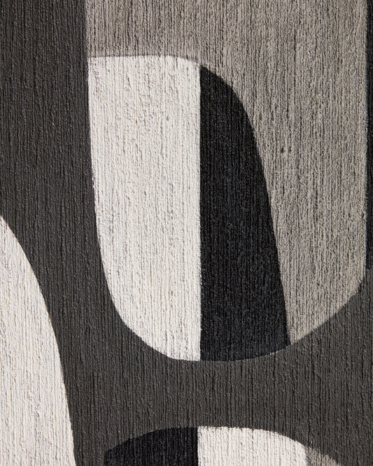 Abstract painting of Onura, black and white, 60 x 90 cm