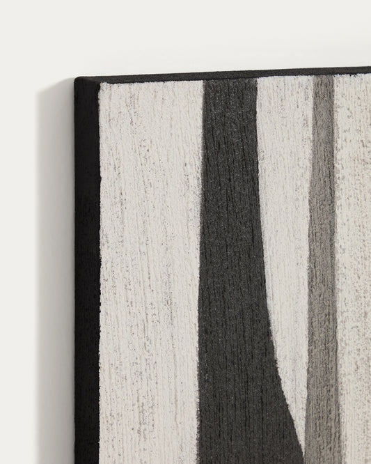 Abstract painting by Onura, black and white, 80 x 100 cm