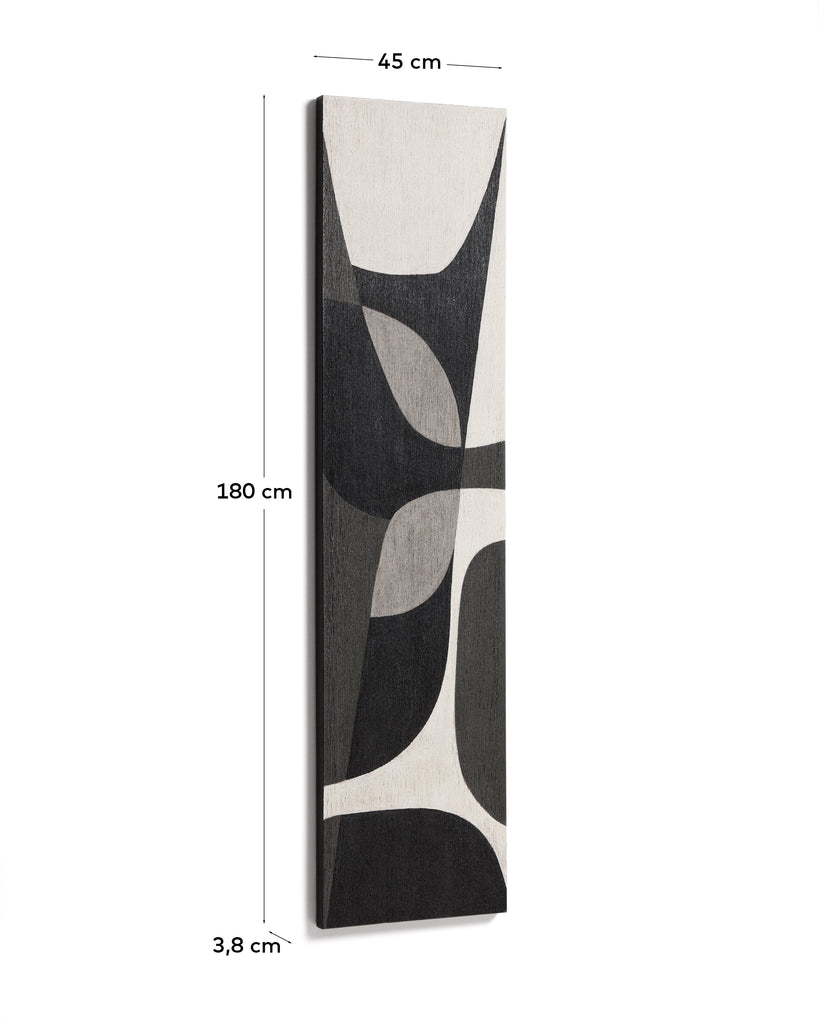 Onure black and white abstract picture 45 x 180cm