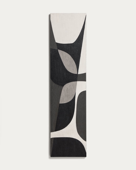 Onure crno-bela apstraktna slika, 45 x 180cm