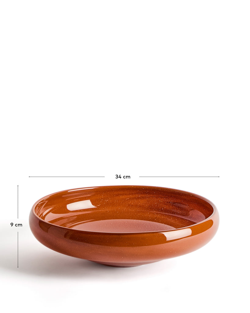 Dekorativna posuda za sto Denuo od crvenog stakla Ø34 cm
