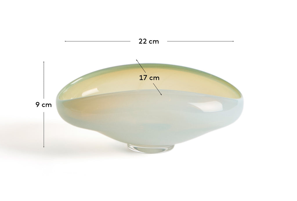 Dekorativna posuda za sto Nodila od belog stakla 23 x 16,5 cm