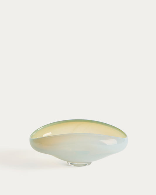 Nodila centralni ukras od belog stakla, 23 x 16.5cm