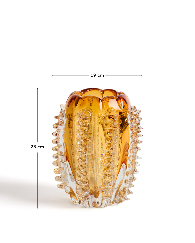 Nicora vase made of orange glass 23 cm