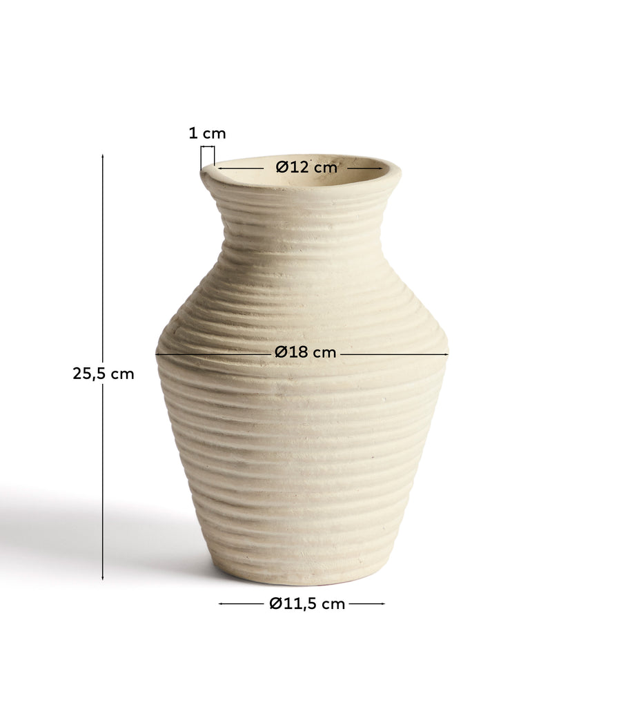 Pria vase made of macha paper beige 25 cm