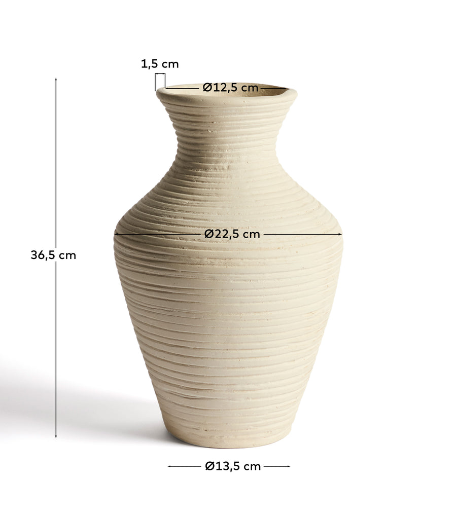 Pria vase made of macha paper beige 36 cm