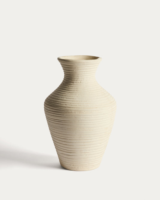 Pria vaza od papir-mašea, bež, 36cm