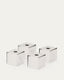 Acadia set of 4 stainless steel candle holders with a shiny silver finish