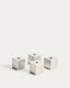 Acadia set of 4 stainless steel candle holders with matte silver finish