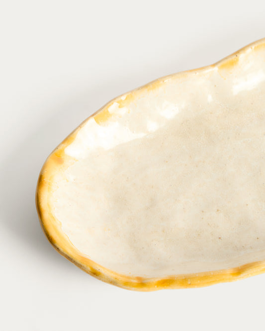 Belor poslužavnik od keramike beli 31,8 x 13 cm