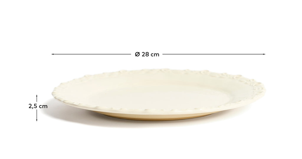 Varla ceramic plate in beige color