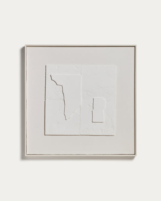 Apstraktna slika Gadir, bela, 80 x 80 cm
