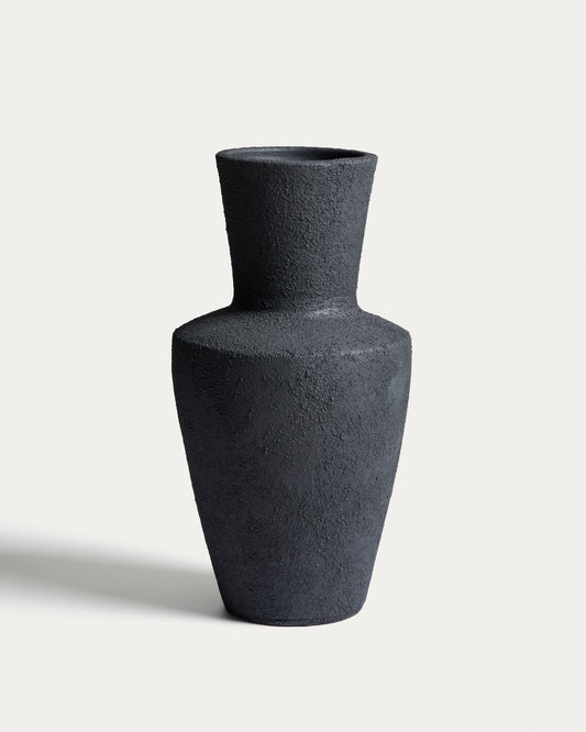 Nerun black terracotta vase 46 cm