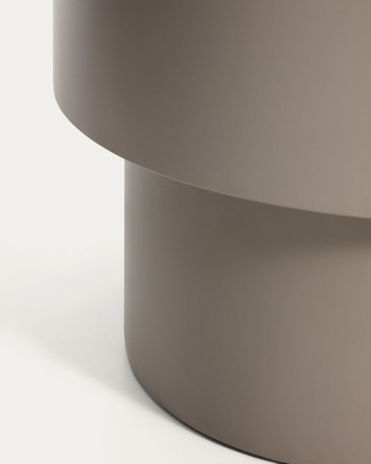 Okrugla saksija Mash od metalne konstrukcije boje taupe, Ø41 cm