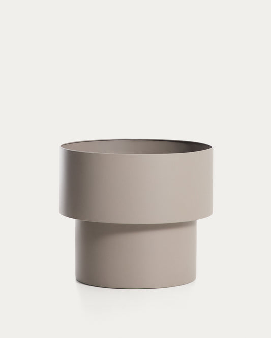 Okrugla saksija Mash od metalne konstrukcije boje taupe, Ø41 cm