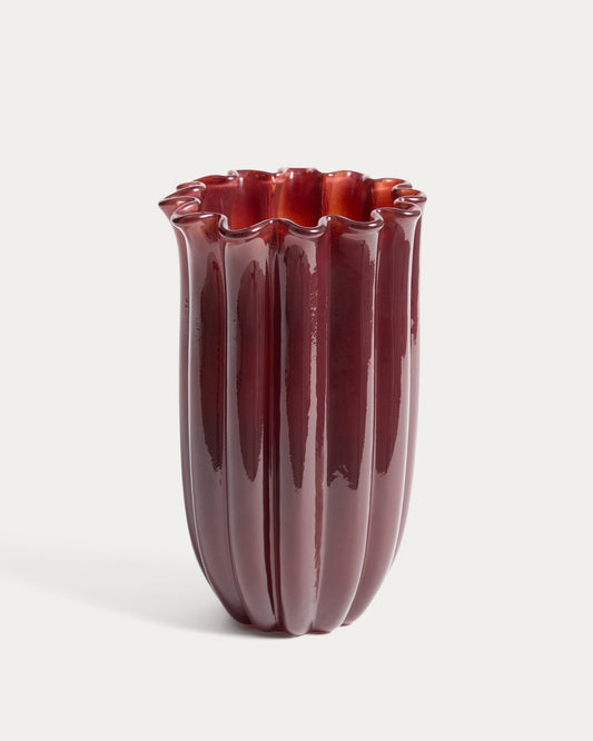 Cerin burgundy glass vase 25 cm