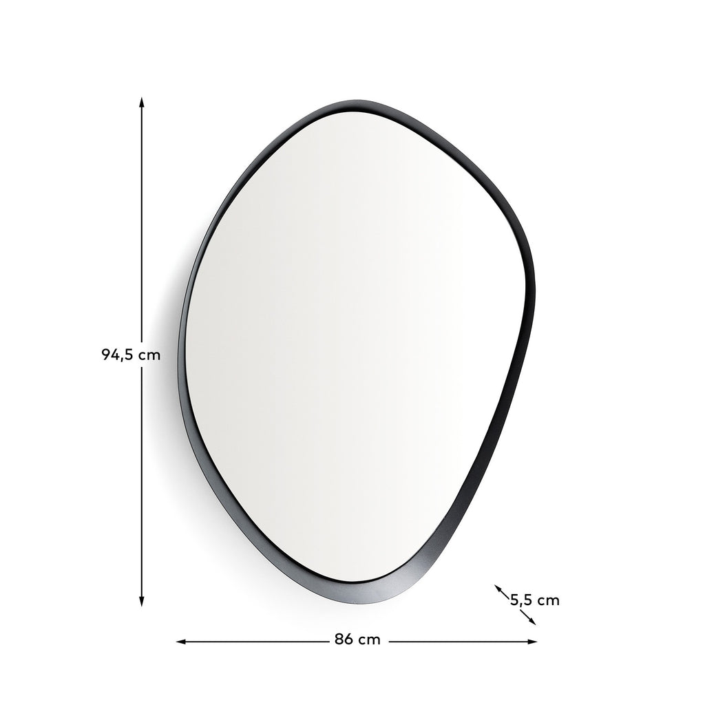 Tebel mirror with black metal frame 85 x 93.5 cm