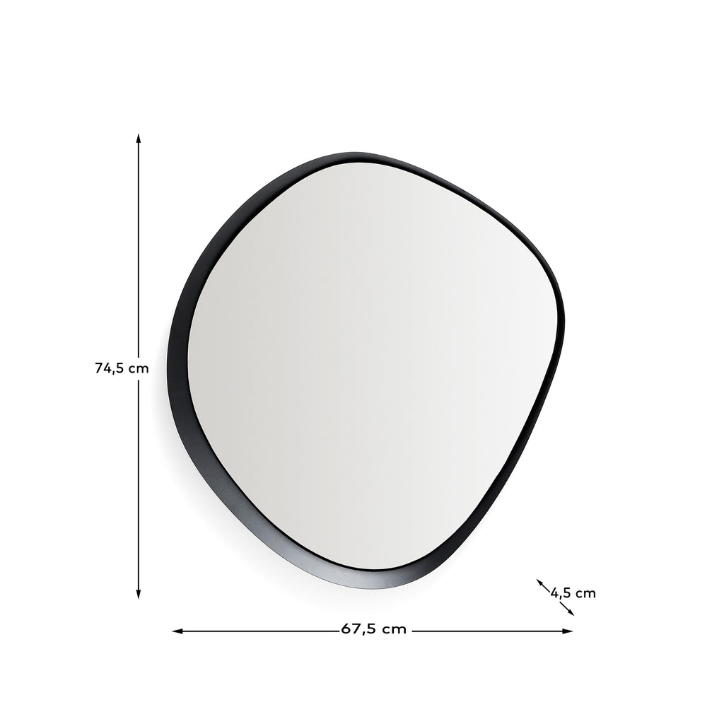Tebel mirror with black metal frame 67.5 x 74.5 cm